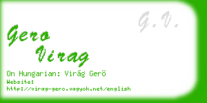 gero virag business card